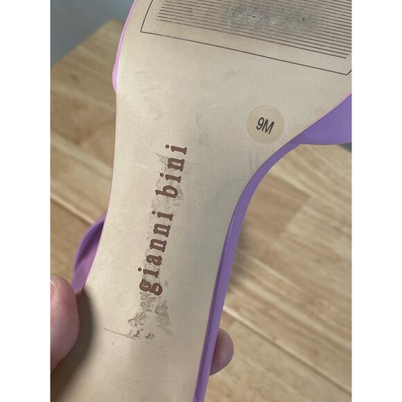 Gianni Bini Pink Leather Block Heel Mules Slides Women's Size 9 - Picture 8 of 9